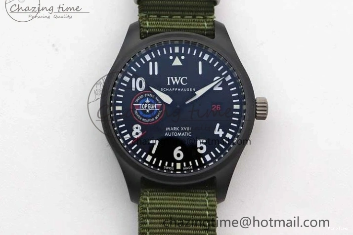 MIROTIME 0219 Packable Mark XVIII ‘TOPGUN SFTI’ Ceramic M+F Best Edition Black Dial on Green Nylon Strap 7048